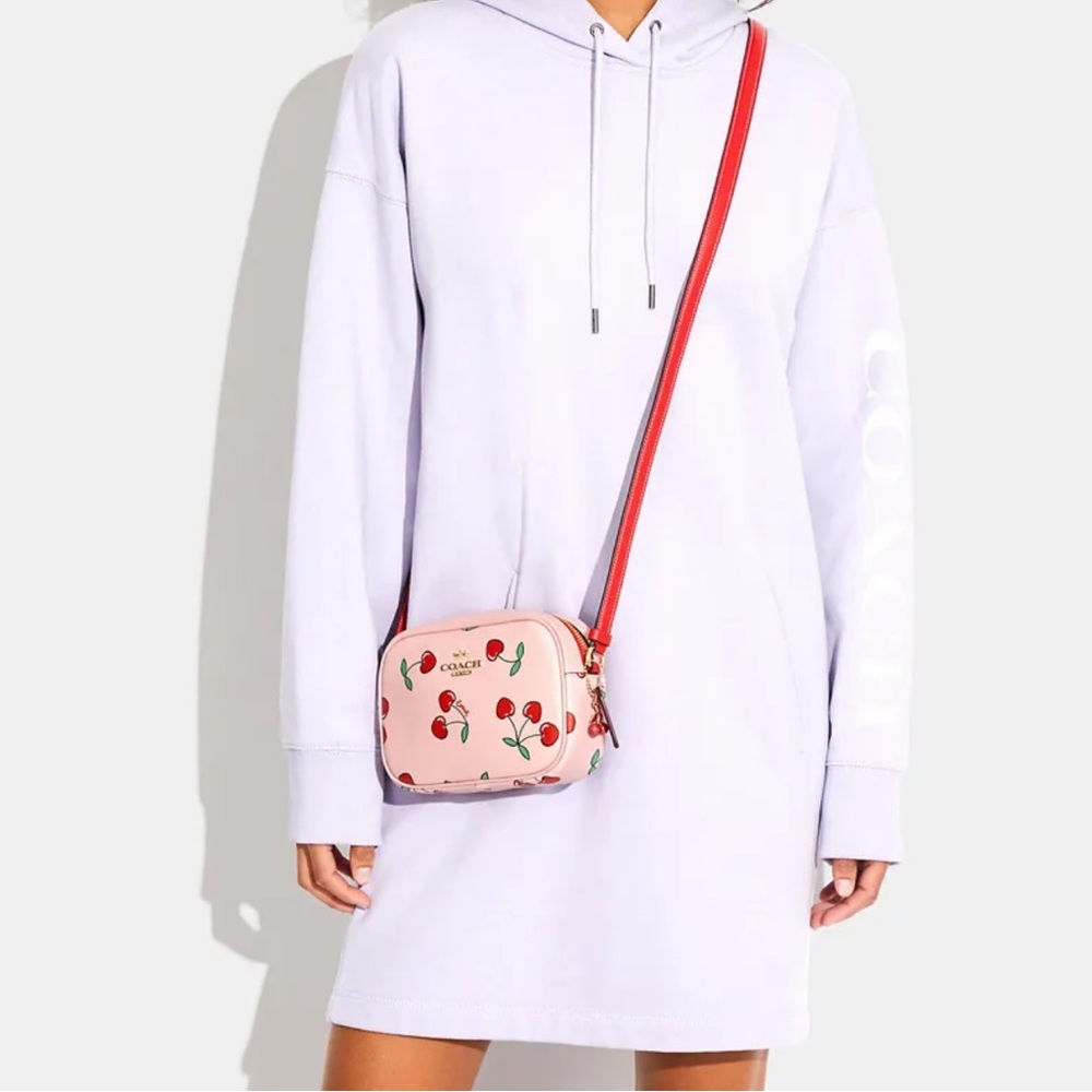 Coach Mini Jamie Camera Pink Cherry Crossbody Bag - Picture 13 of 13